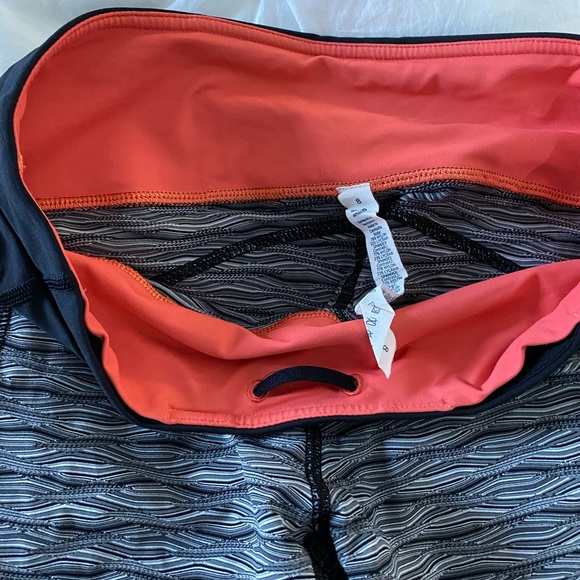 Lululemon Speed Tight II Textured Wave Black Silver Spoon Black Sz 8 - Picture 5 of 7